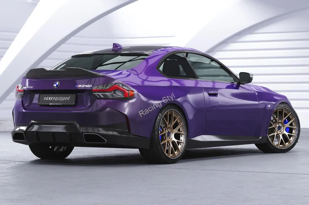 BMW 2 G42 spoiler křídlo na víko kufru Glossy Black CSR Lesk.