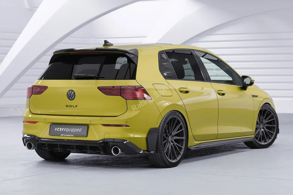 VW Golf 8 GTI spoiler na zadní nárazník difuzor Glossy Black CSR Lesk.