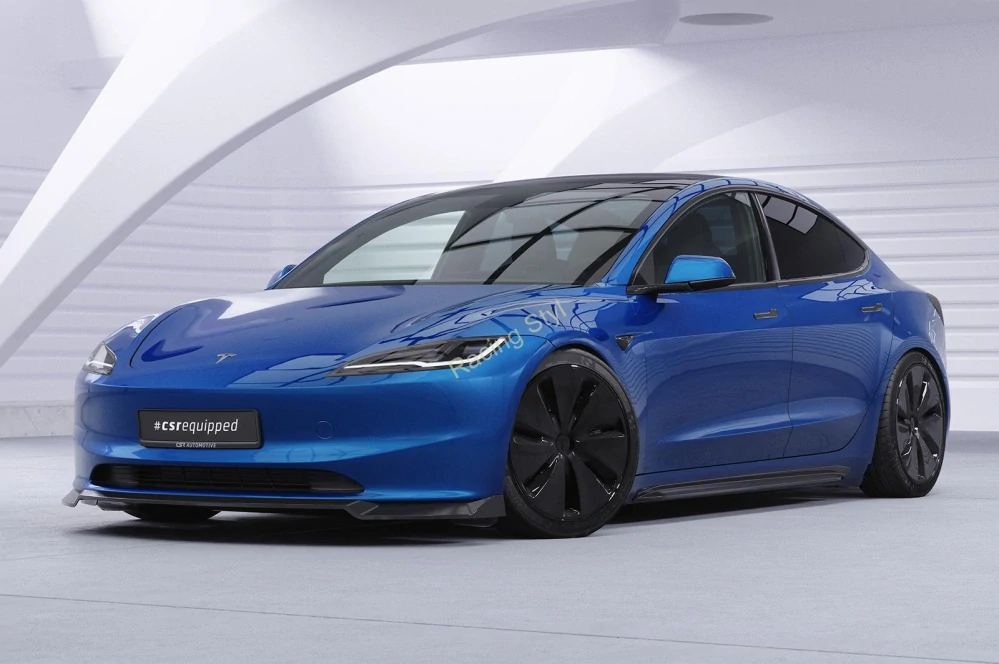 Tesla Model 3 Facelift přední spoiler lip Glossy Black CSR Lesk