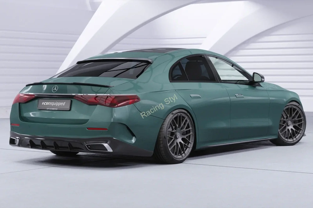 Mercedes Benz E W214 Sedan spoiler na víko kufru Glossy Black CSR Lesk.