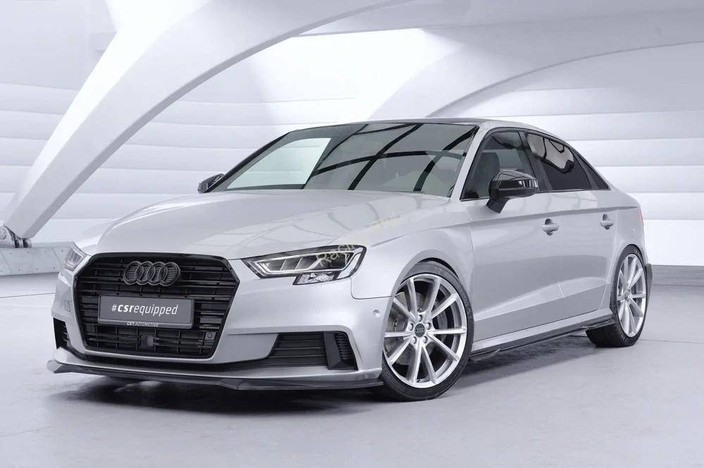 Audi A3 8V Sedan nástavce na boční prahy Glossy Black CSR Lesk.