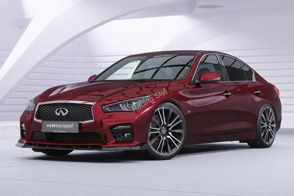 Infiniti Q50 přední spoiler lip Glossy Black CSR Lesk.