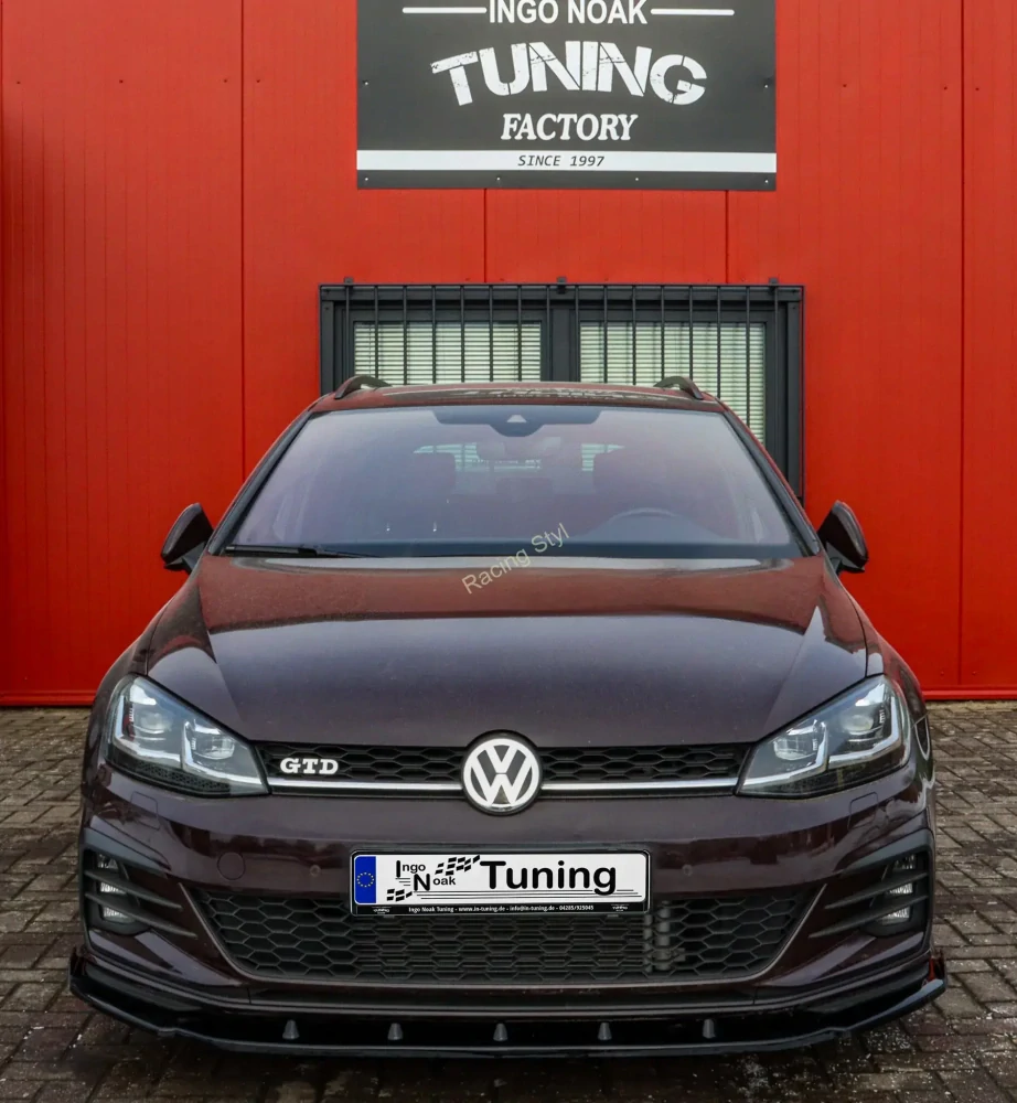 VW Golf 7 GTI/ GTD AU Facelift přední spoiler lip s křidélky Glossy Black IN Tuning Lesk