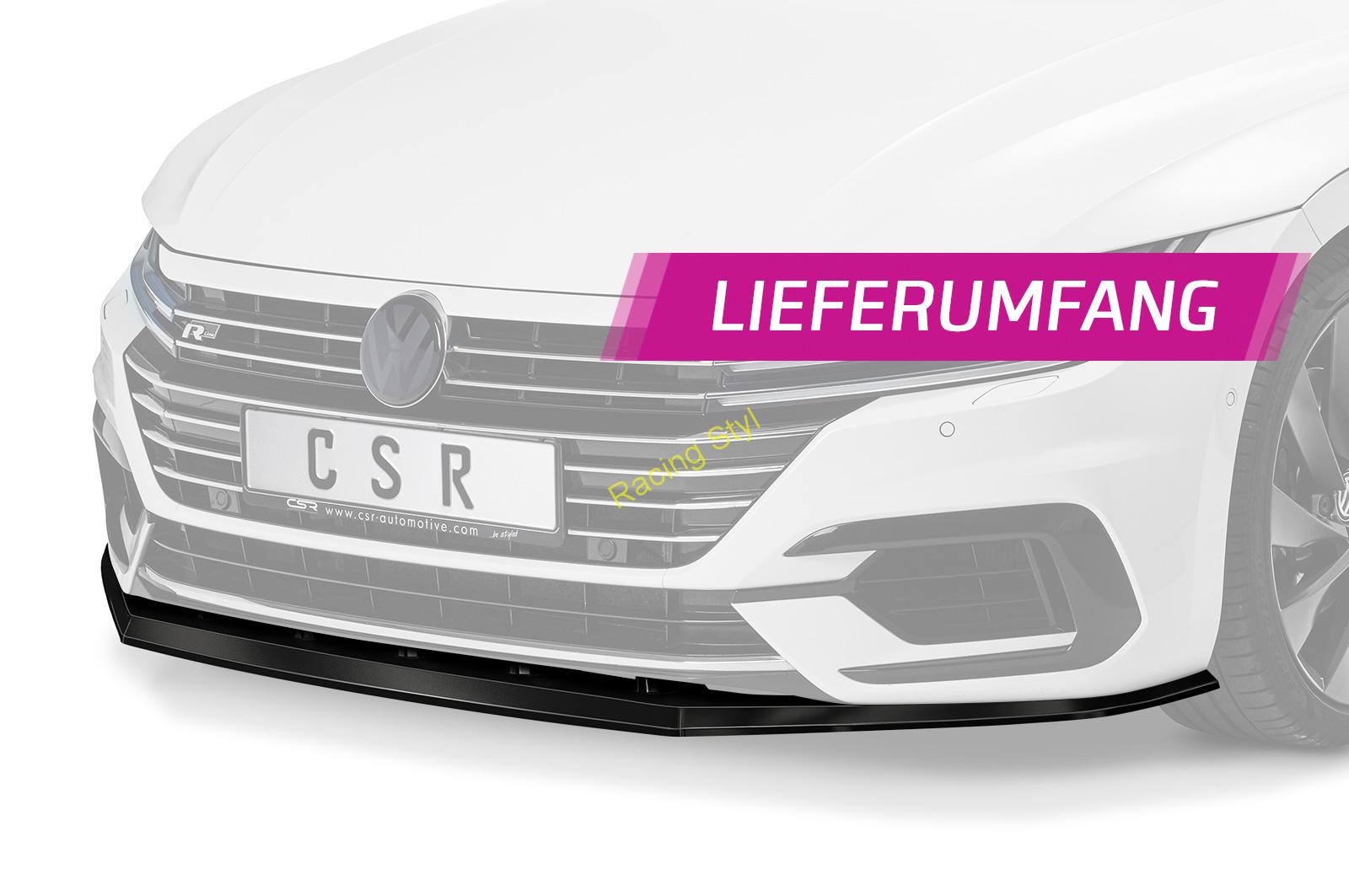 VW Arteon R-Line přední spoiler lipa Glossy Black CSR Lesk