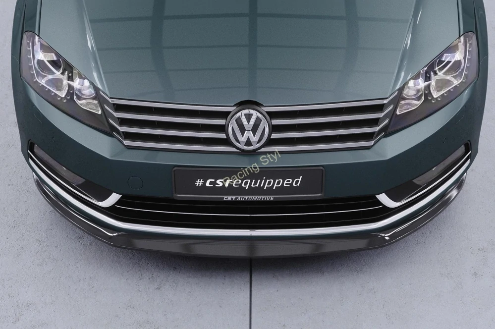 VW Passat B7 přední spoiler lipa Glossy Black CSR Lesk.