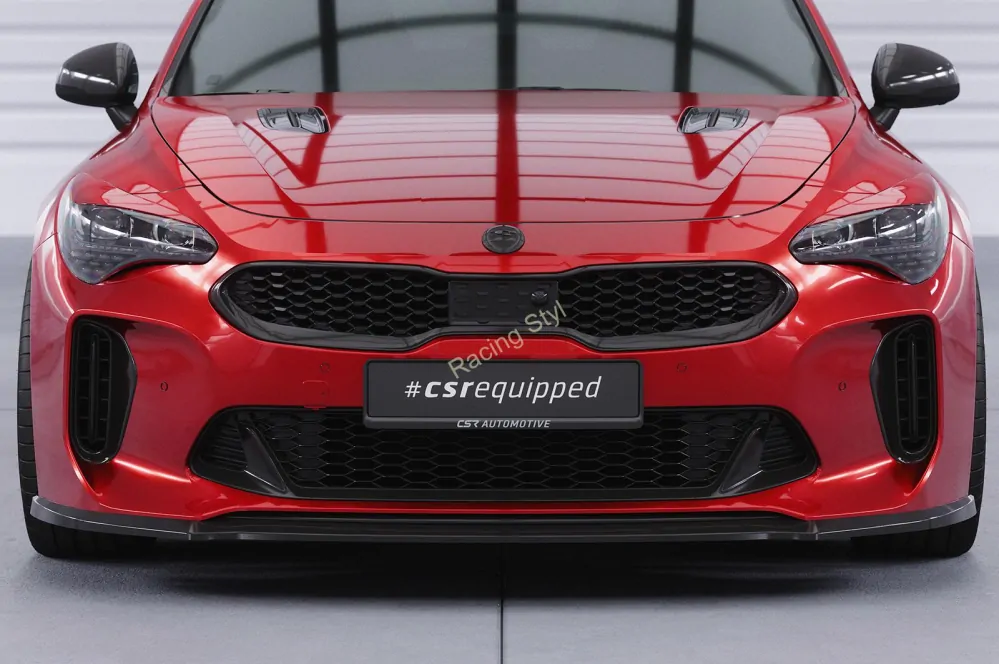 Kia Stinger GT přední spoiler lip Glossy Black CSR Lesk.