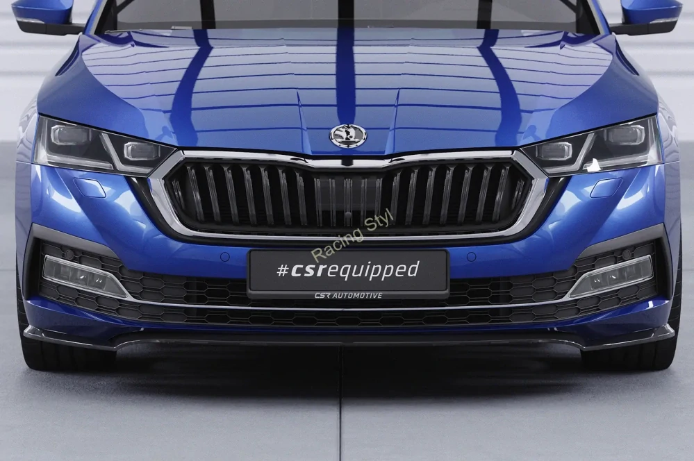 Škoda Octavia 4 přední spoiler lip Glossy Black CSR Lesk.