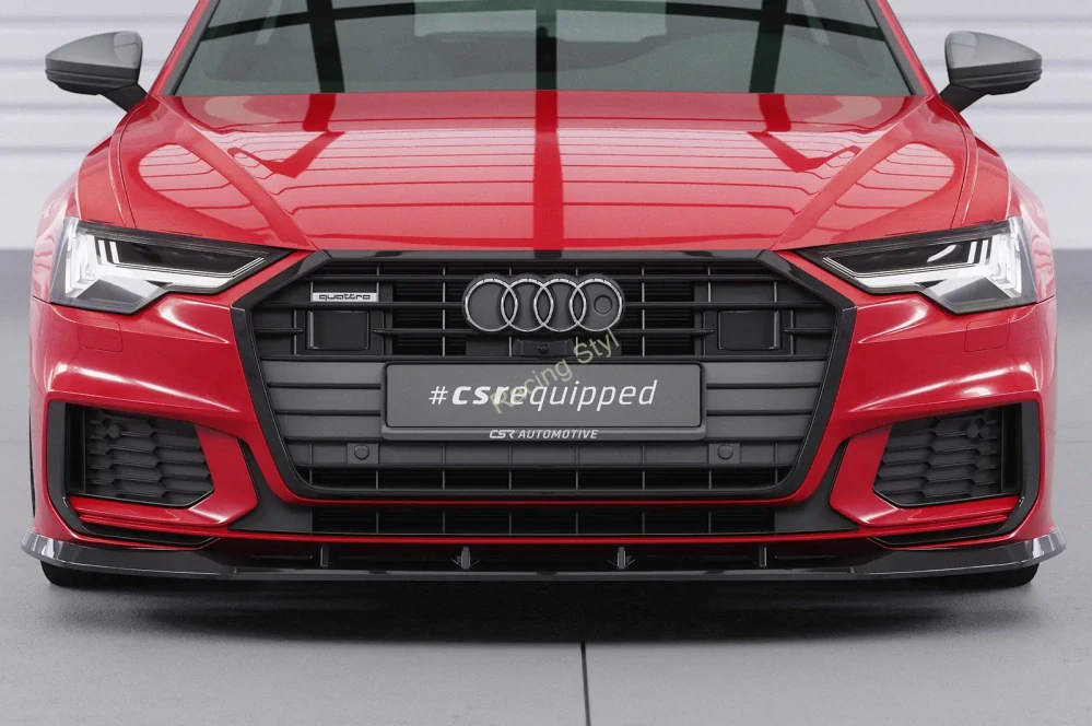 Audi A6 C8 4K S-Line/ S6 C8 4K přední spoiler lip Glossy Black CSR Lesk.