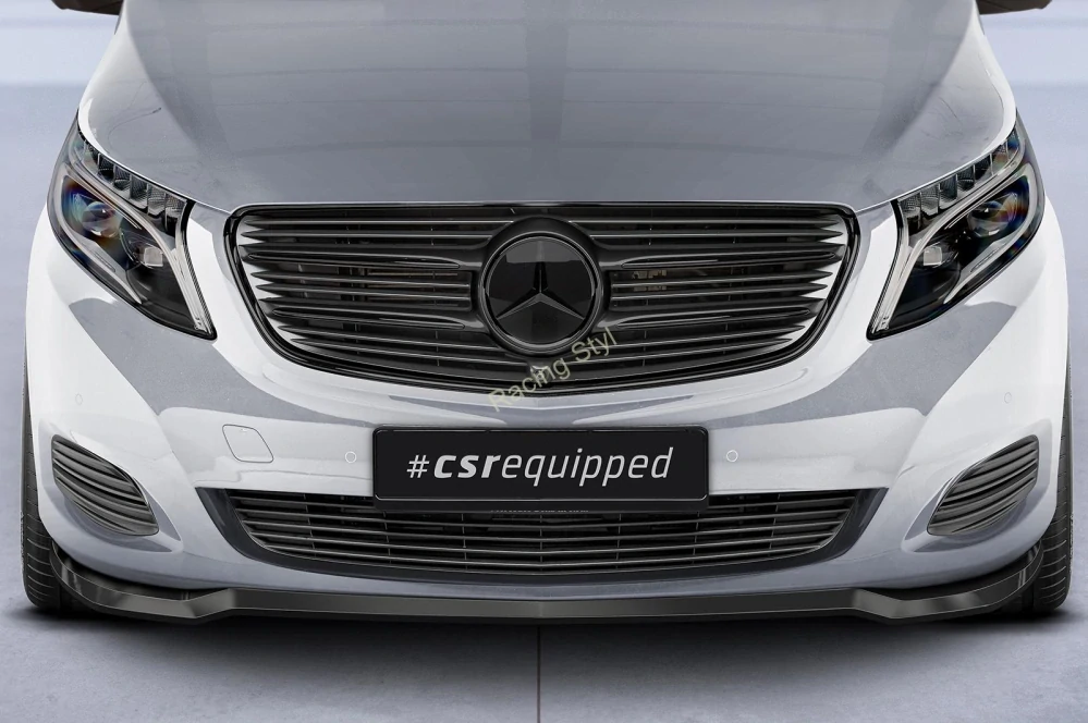 Mercedes Benz V-Class 447 přední spoiler lipa Glossy Black CSR Lesk.