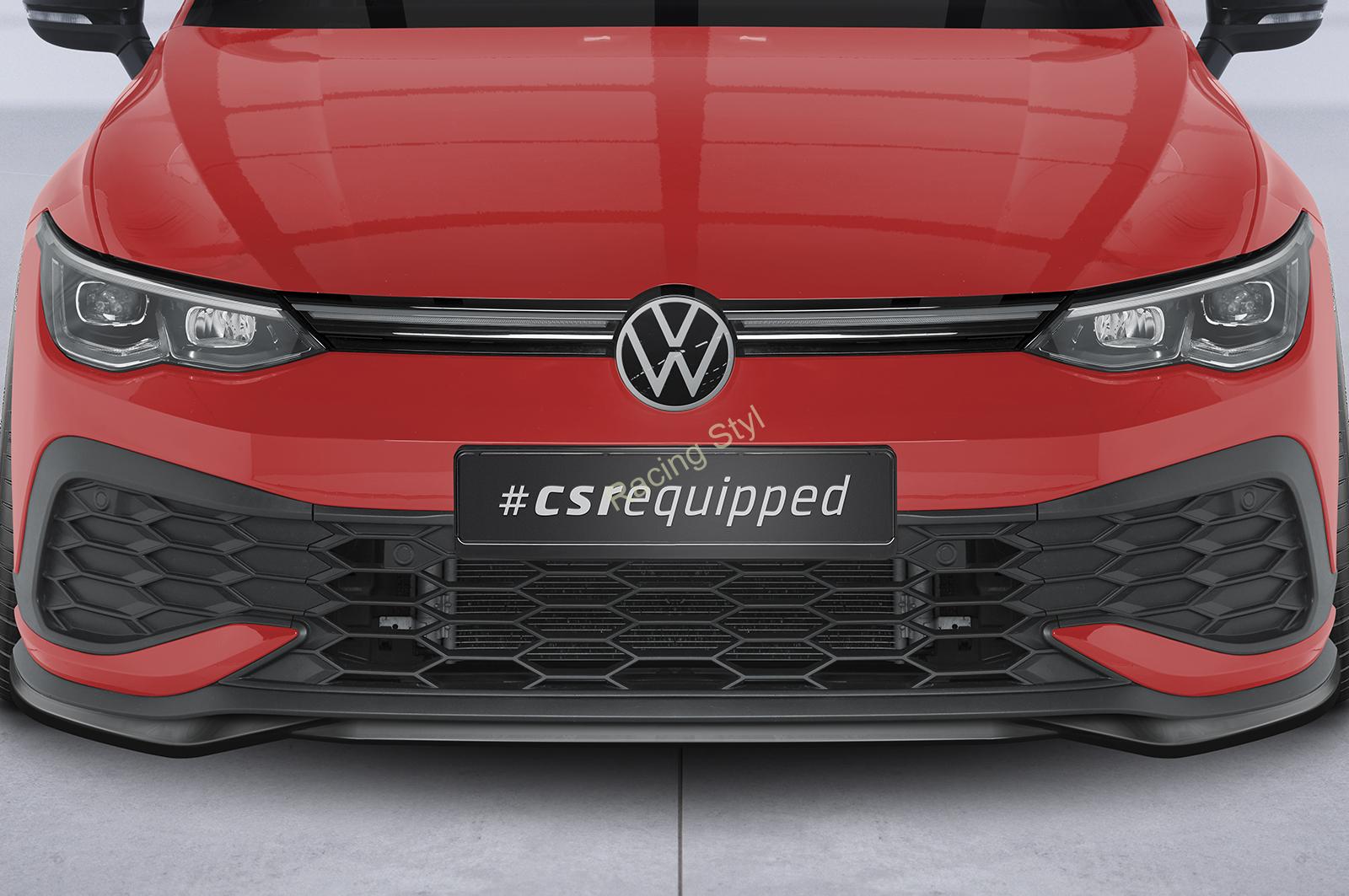 VW Golf 8 (typ CD) GTI Clubsport přední spoiler lipa Glossy Black CSR Lesk