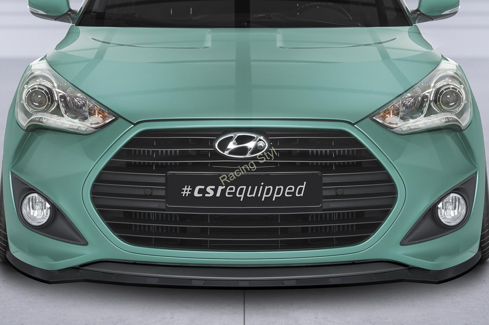 Hyundai Veloster MK1 Turbo přední spoiler lipa Glossy Black CSR Lesk.