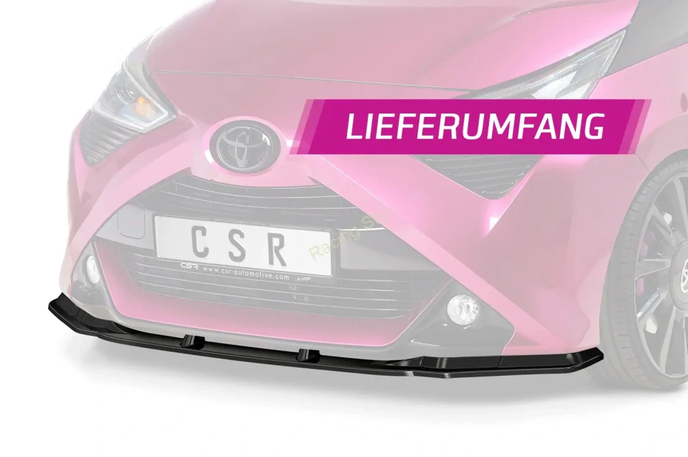 Toyota Aygo 2 Facelift přední spoiler lip Glossy Black CSR Lesk