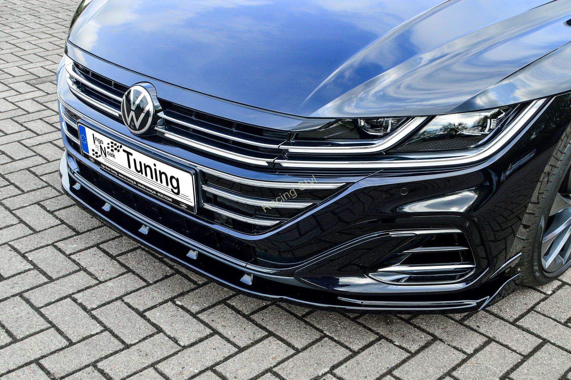 VW Arteon R-Line/ Shooting Break přední spoiler lipa s křidélky Glossy Black IN Tuning Lesk.