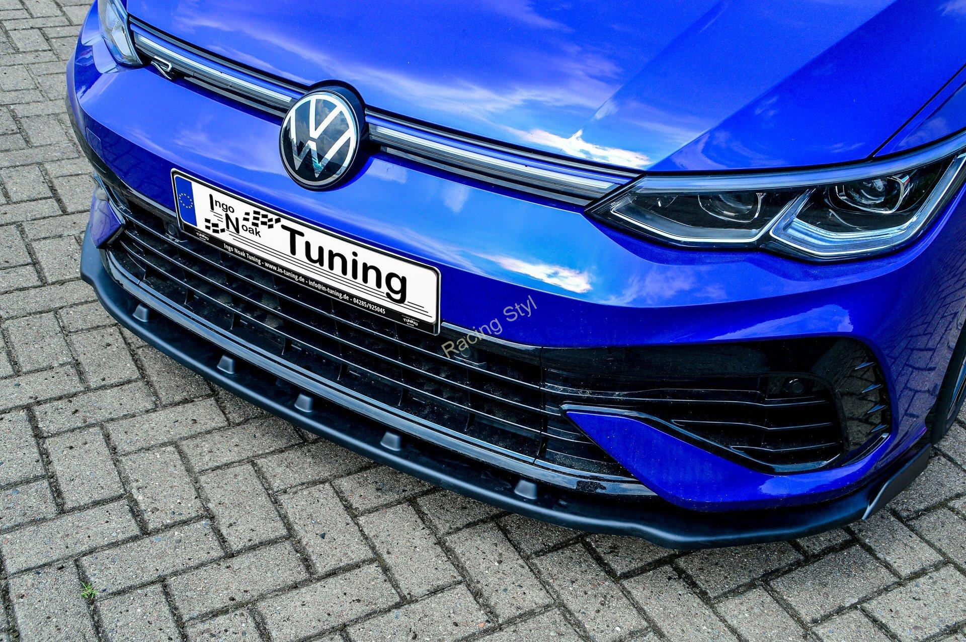 VW Golf 8 R přední spoiler lipa s křidélky IN Tuning Matt.