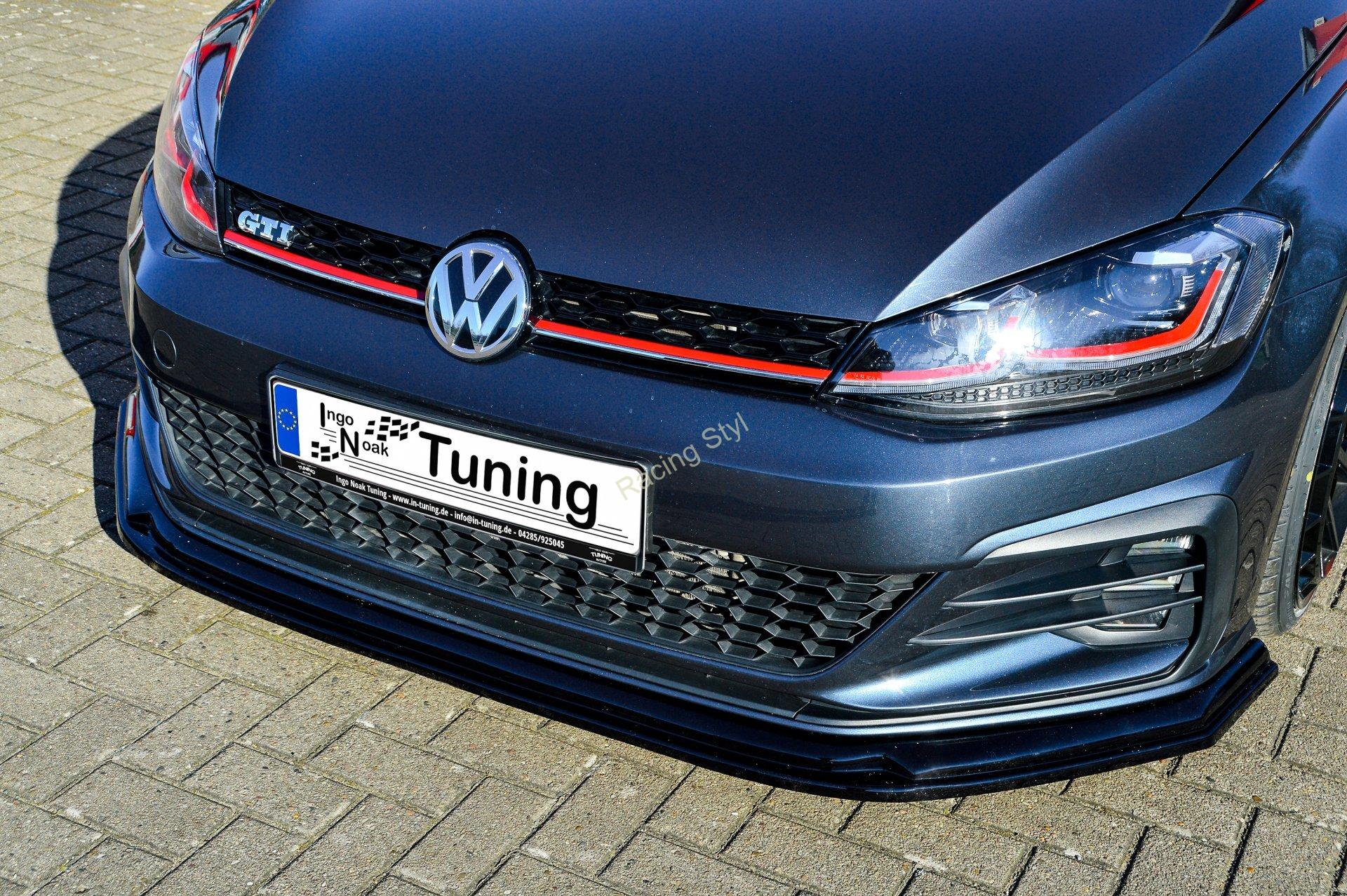 VW Golf 7 GTI + Performance Facelift přední spoiler lipa Glossy Black IN Tuning Lesk.