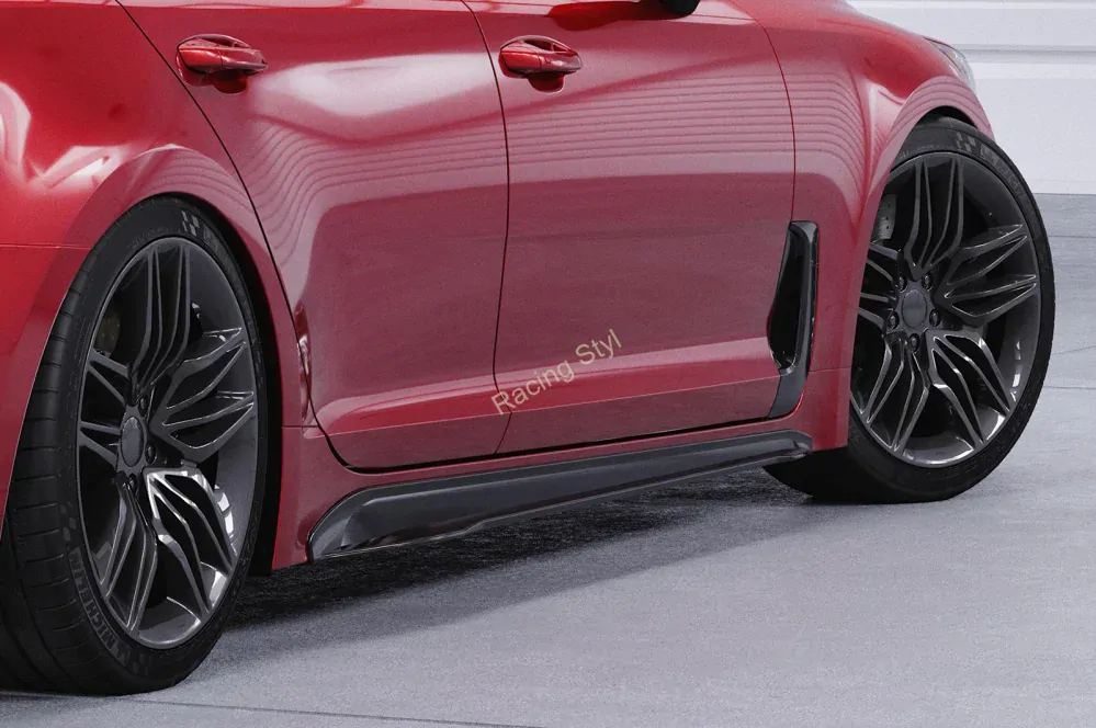 Kia Stinger GT nástavce na boční prahy Glossy Black CSR Lesk.