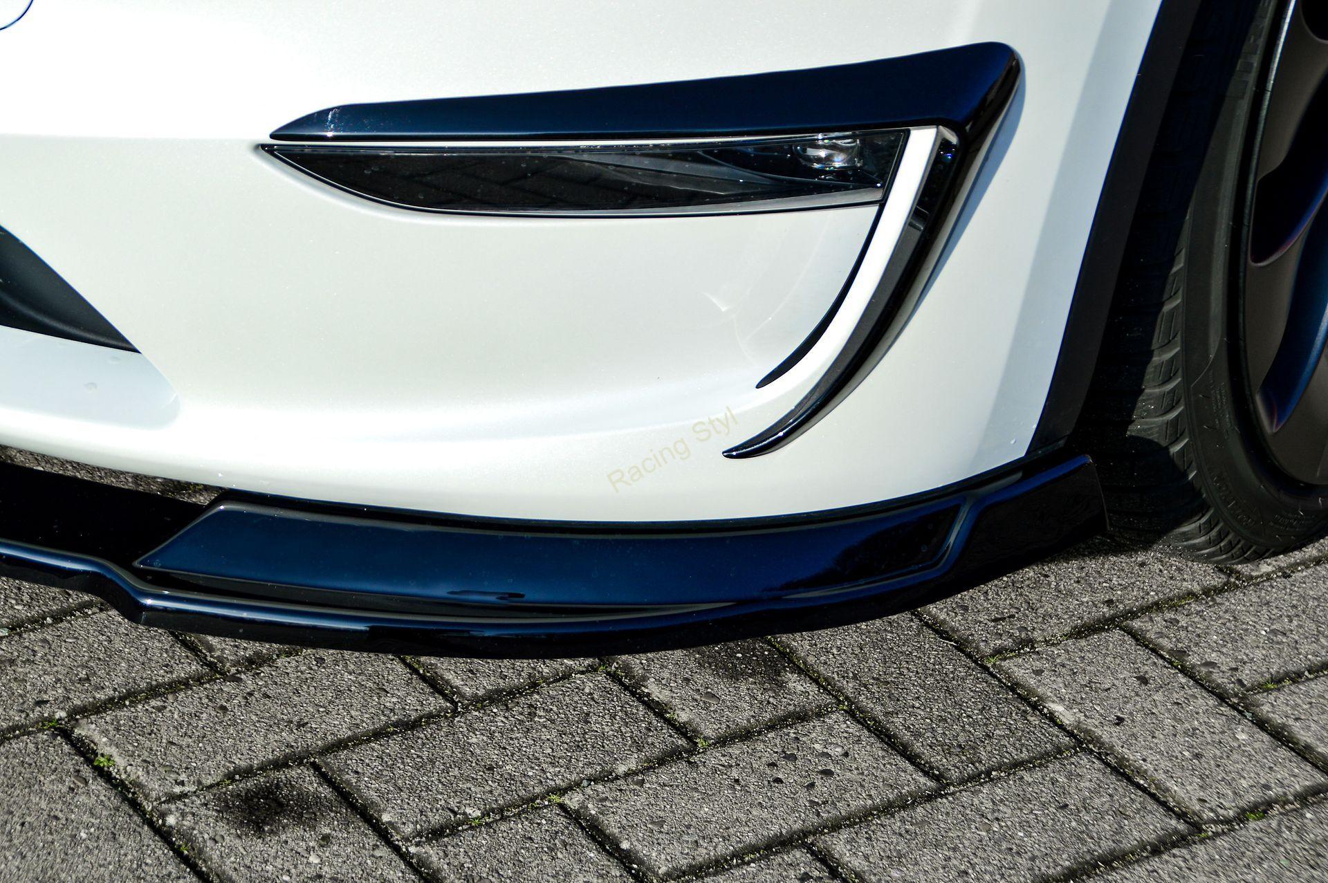 Tesla Model Y přední spoiler lipa Glossy Black IN Tuning Lesk.