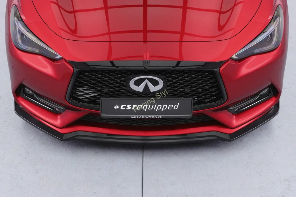Infiniti Q60 přední spoiler lipa Glossy Black CSR Lesk.