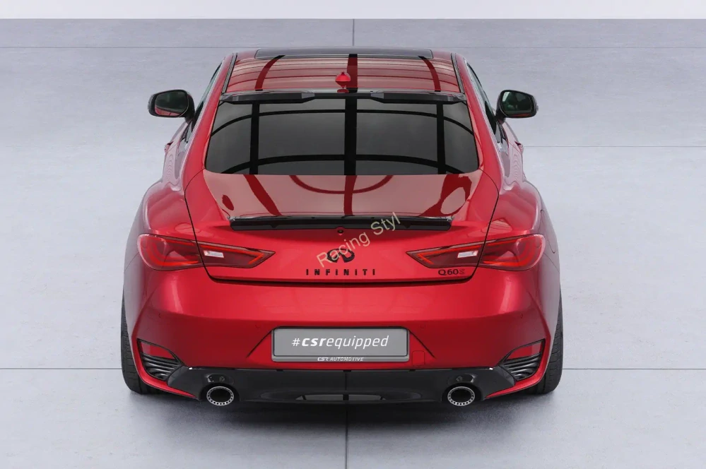 Infiniti Q60 Coupe spoiler na zadní okno Glossy Black CSR Lesk.