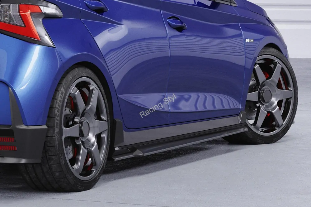 Hyundai I20 (BC3) N/ N-Line nástavce na boční prahy Glossy Black CSR Lesk.