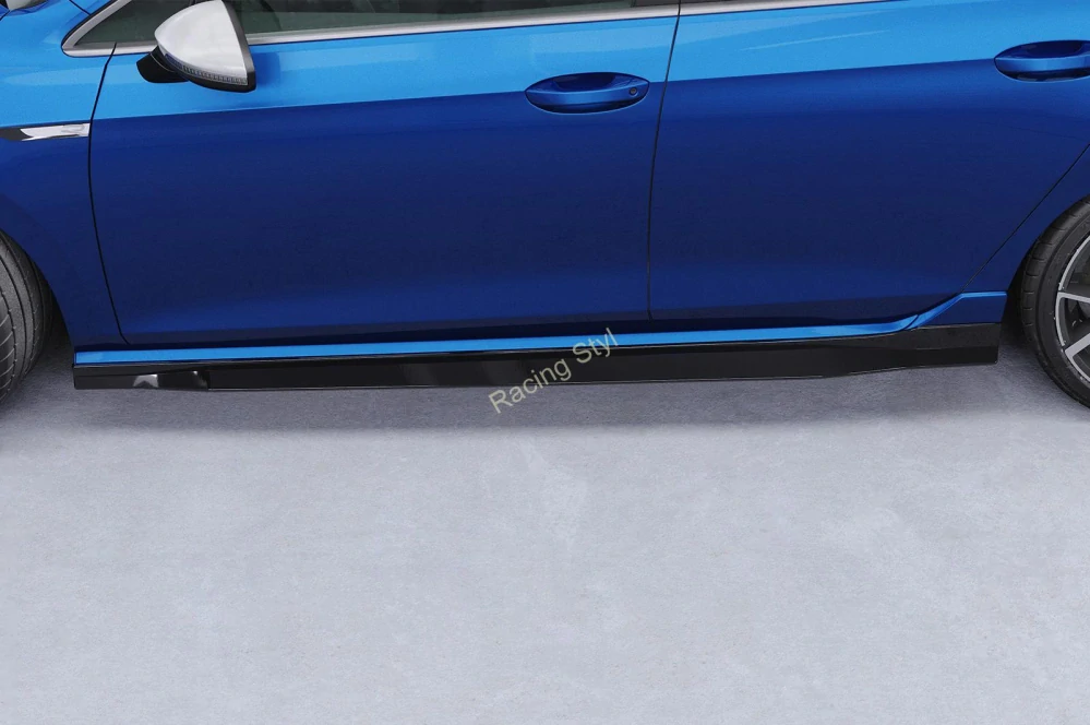 VW Golf 8 R nástavce na boční prahy Glossy Black CSR Lesk.