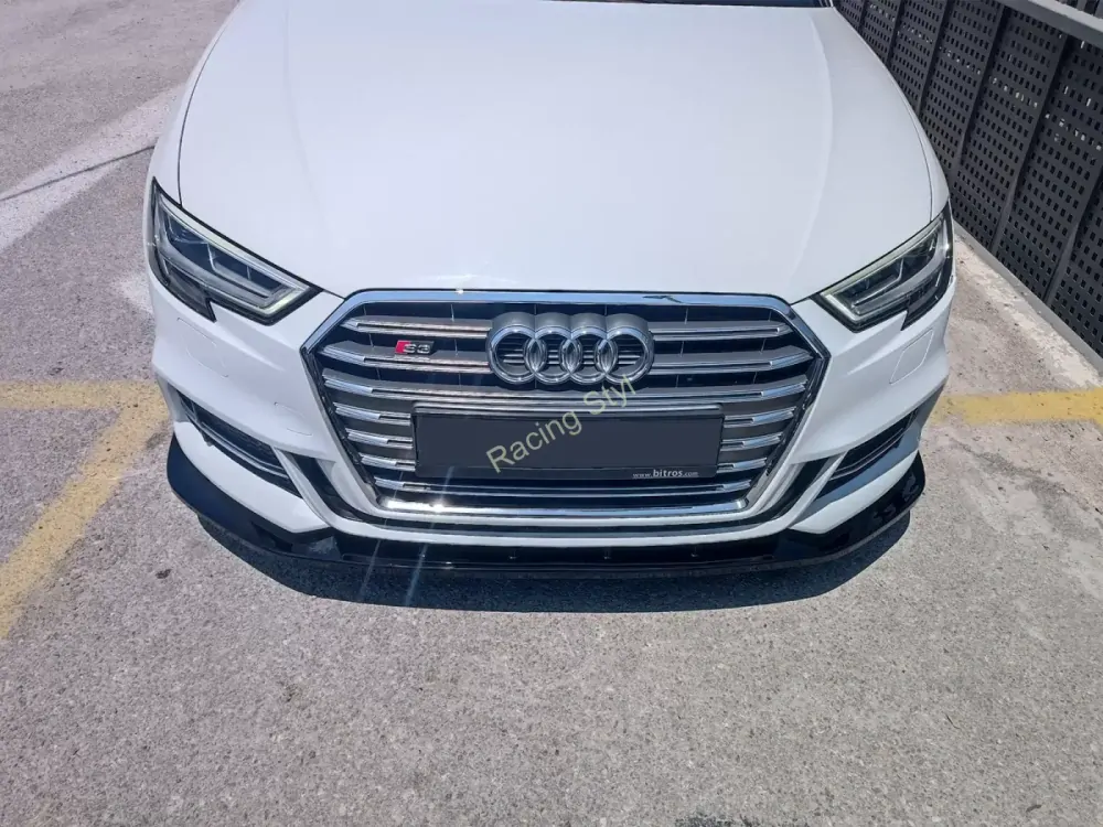 Audi S3/ A3 S-Line 8V Facelift Sportback přední spoiler lipa Glossy Black MD Design Lesk.