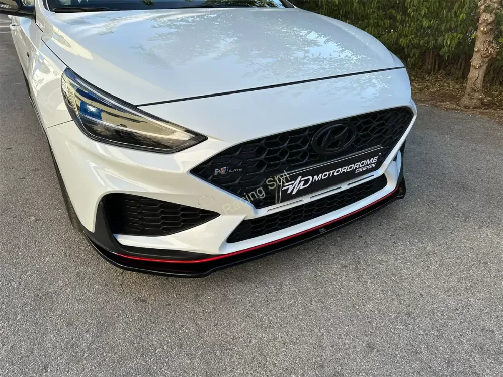 Hyundai i30 N / N-Line Facelift přední spoiler lipa Glossy Black MD Design Lesk.