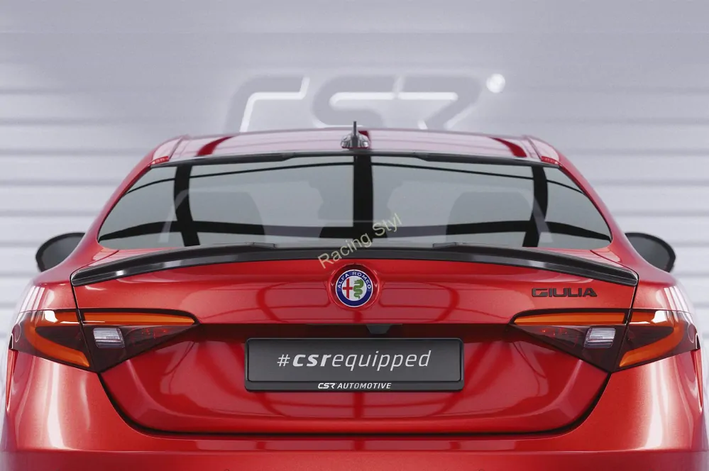 Alfa Romeo Giulia typ 952 spoiler na zadní okno Glossy Black CSR Lesk.