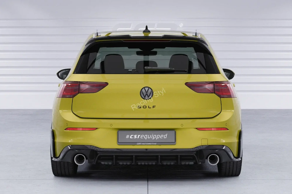 VW Golf 8 GTI spoiler na zadní nárazník difuzor Glossy Black CSR Lesk.