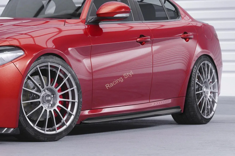 Alfa Romeo Giulia (Typ 952) spoiler na boční prahy Glossy Black CSR Lesk.
