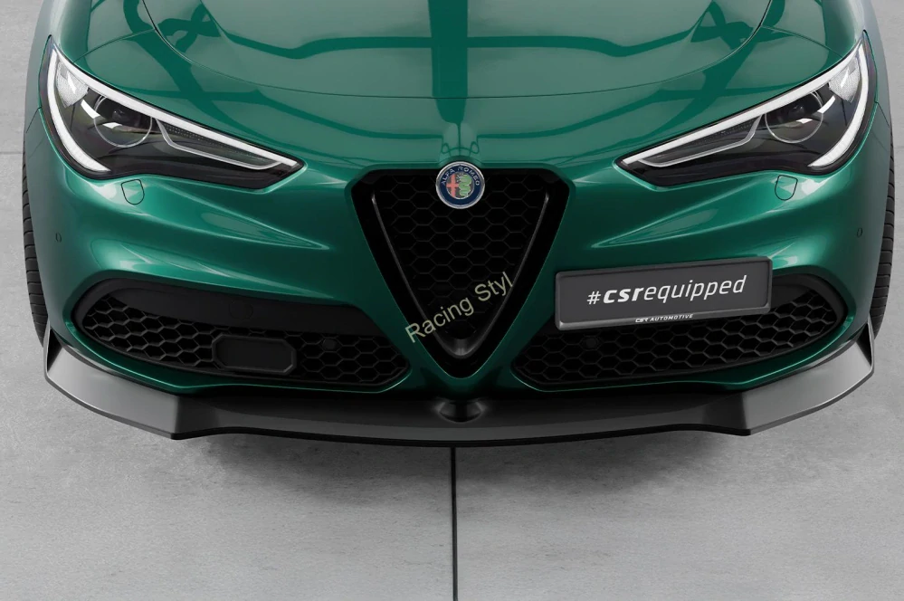 Alfa Romeo Stelvio přední spoiler lip Glossy Black CSR Lesk.