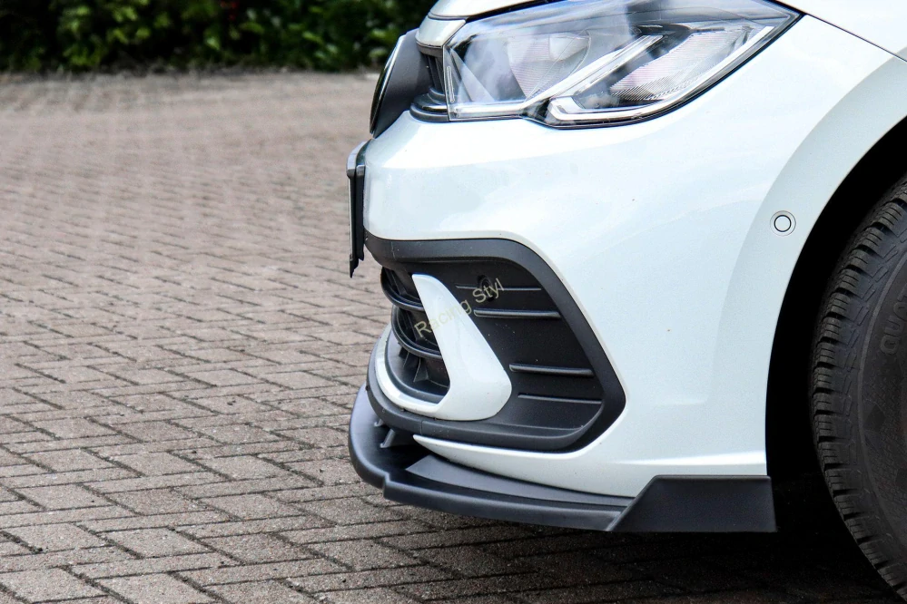 VW Polo 6 2G Facelift přední spoiler lip s křidélky Glossy Black IN Tuning Lesk.