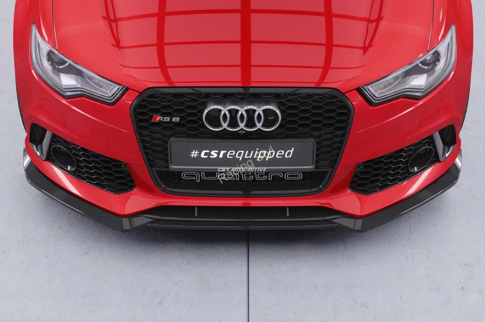 Audi RS6 C7 přední spoiler lip Glossy Black CSR Lesk.