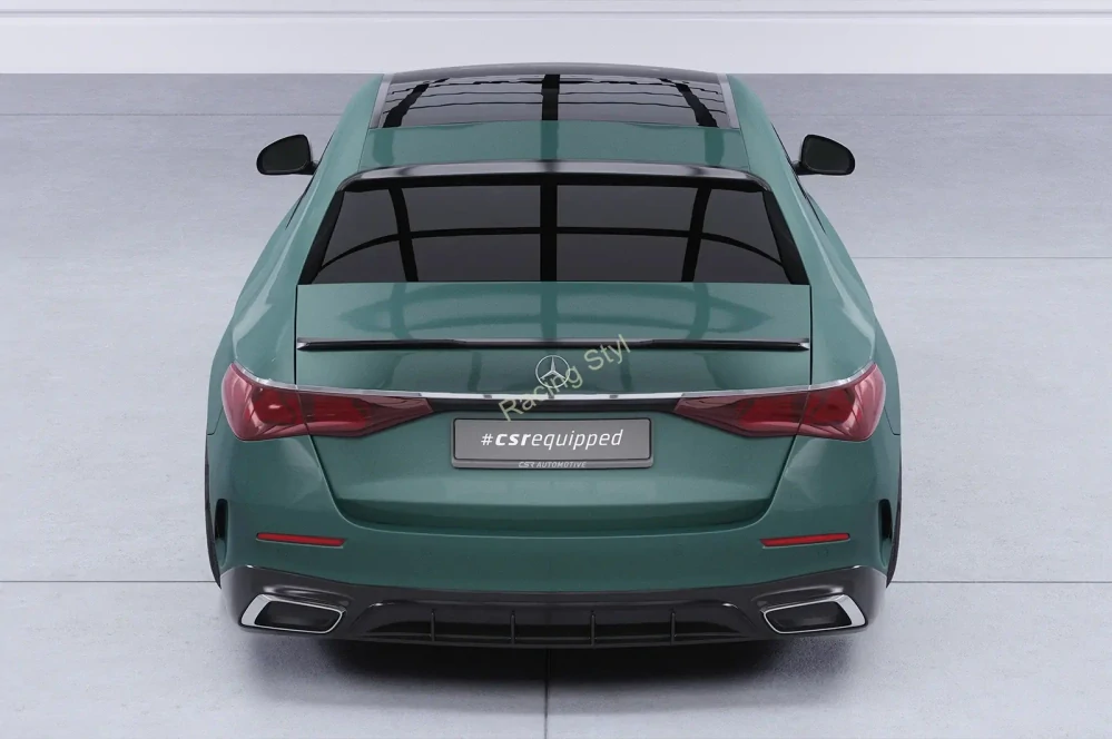 Mercedes Benz E W214 Sedan spoiler na víko kufru Glossy Black CSR Lesk.