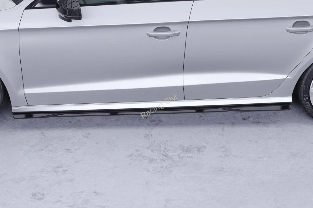 Audi A3 8V Sedan nástavce na boční prahy Glossy Black CSR Lesk.