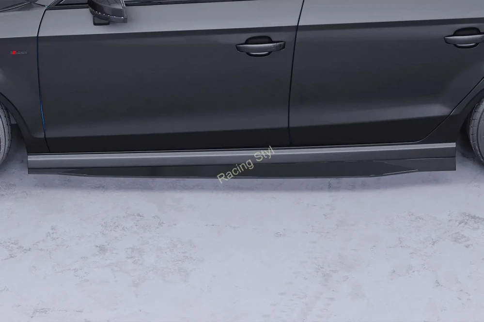 Audi A3 Sedan S-Line/ S3 8V nástavce na boční prahy Glossy Black CSR Lesk.