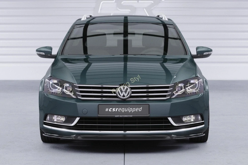 VW Passat B7 přední spoiler lipa Glossy Black CSR Lesk.
