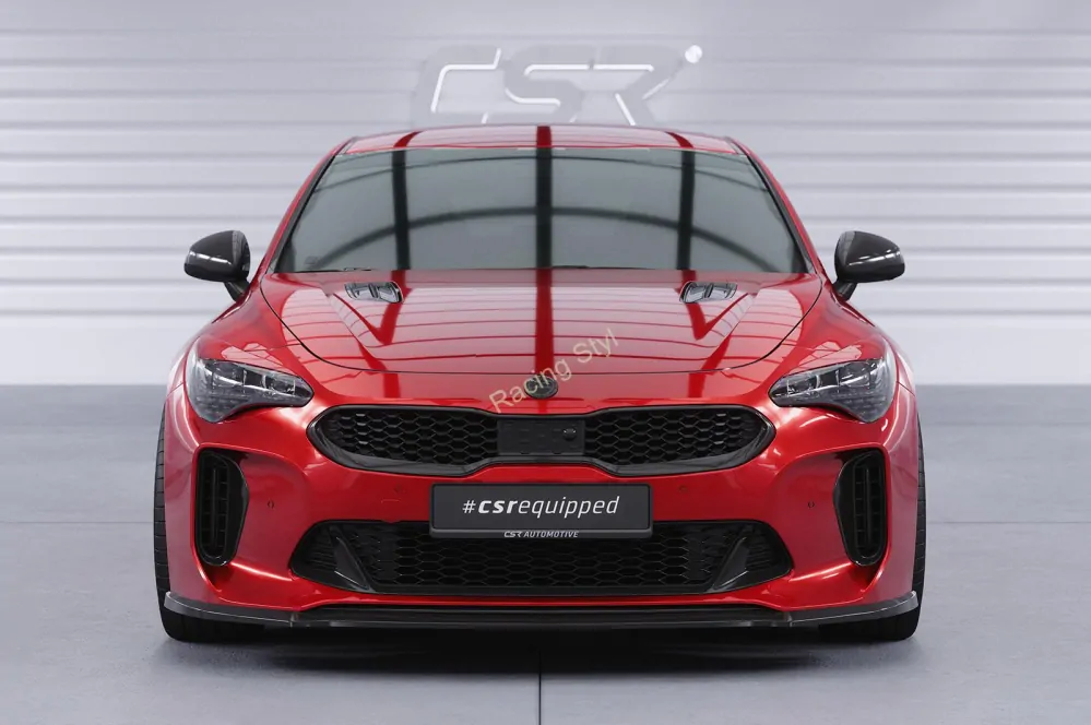 Kia Stinger GT přední spoiler lip Glossy Black CSR Lesk.