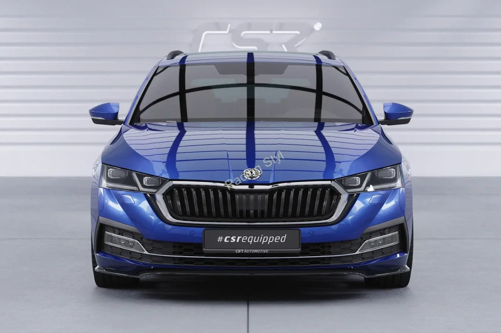 Škoda Octavia 4 přední spoiler lip Glossy Black CSR Lesk.