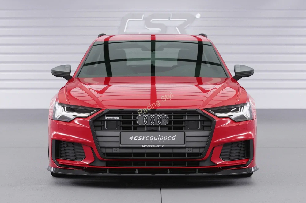 Audi A6 C8 4K S-Line/ S6 C8 4K přední spoiler lip Glossy Black CSR Lesk.