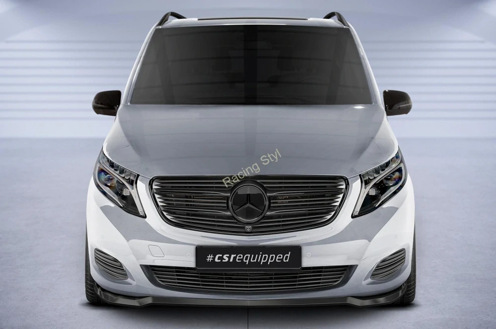 Mercedes Benz V-Class 447 přední spoiler lipa Glossy Black CSR Lesk.
