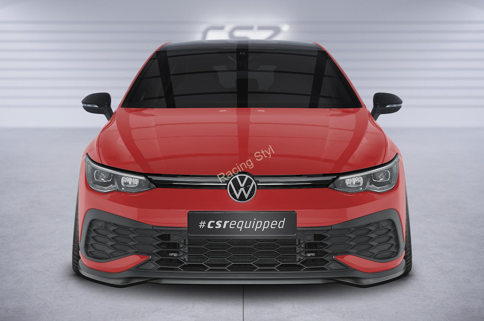 VW Golf 8 (typ CD) GTI Clubsport přední spoiler lipa Glossy Black CSR Lesk