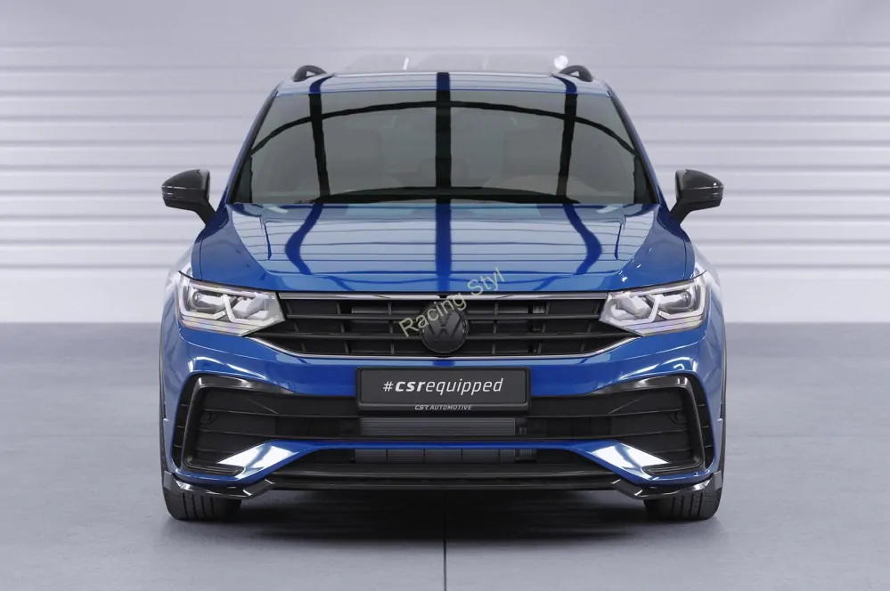 VW Tiguan 2 Facelift R-Line přední spoiler lip Glossy Black CSR Lesk
