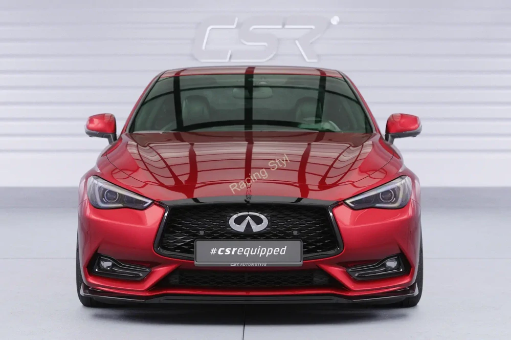 Infiniti Q60 přední spoiler lipa Glossy Black CSR Lesk.