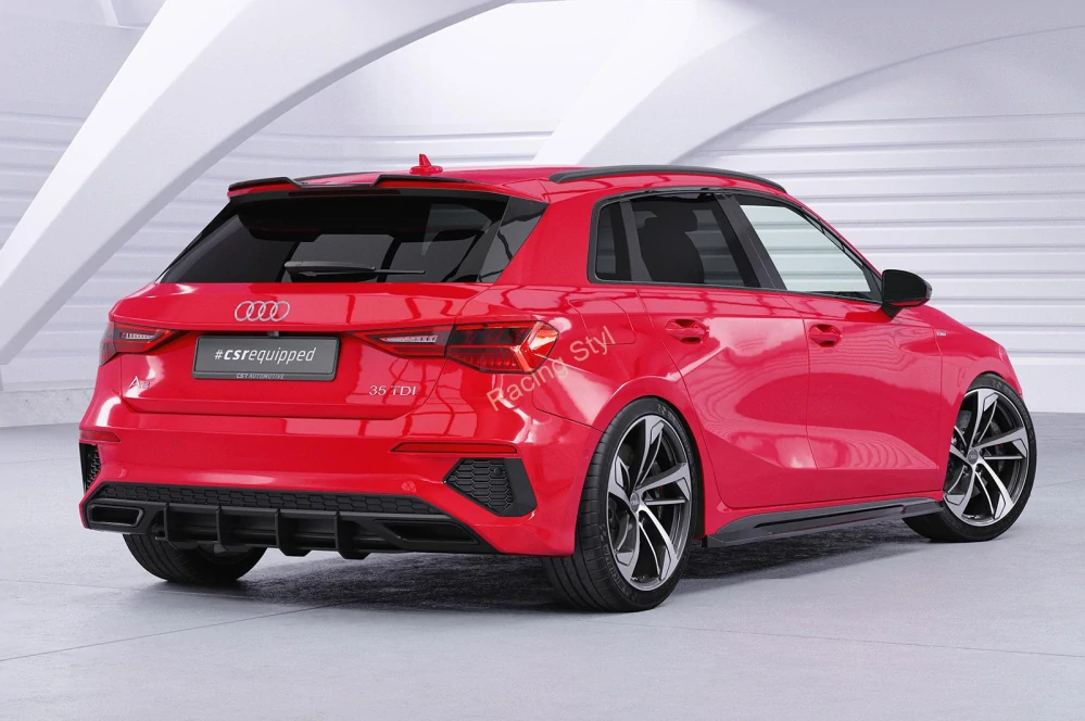 Audi A3 S-Line/ S3 (8Y) nástavce na boční prahy Glossy Black CSR Lesk