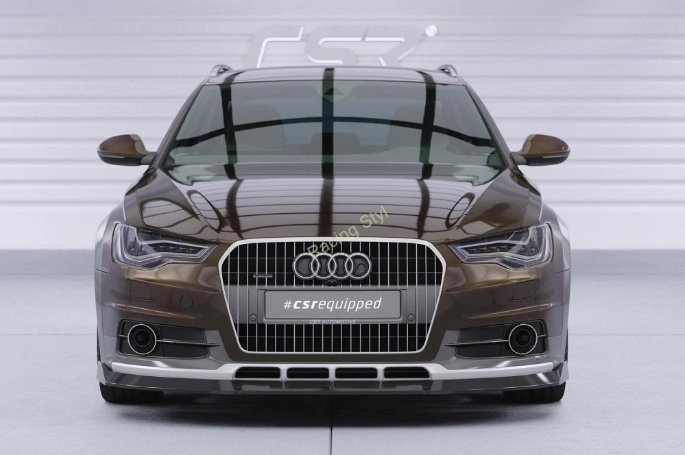 Audi A6 C7 4G Allroad spoiler pod přední nárazník Glossy Black CSR Lesk.