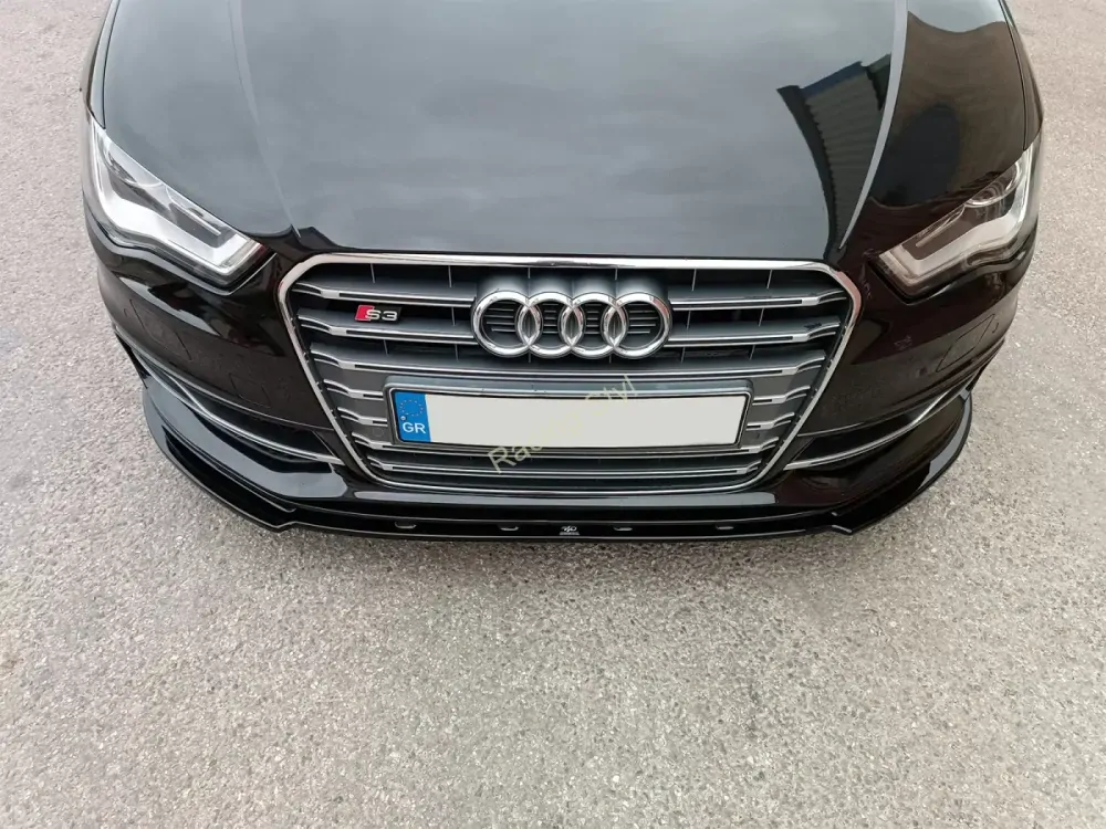 Audi S3/ A3 S-Line 8V přední spoiler lipa Glossy Black MD Design Lesk.