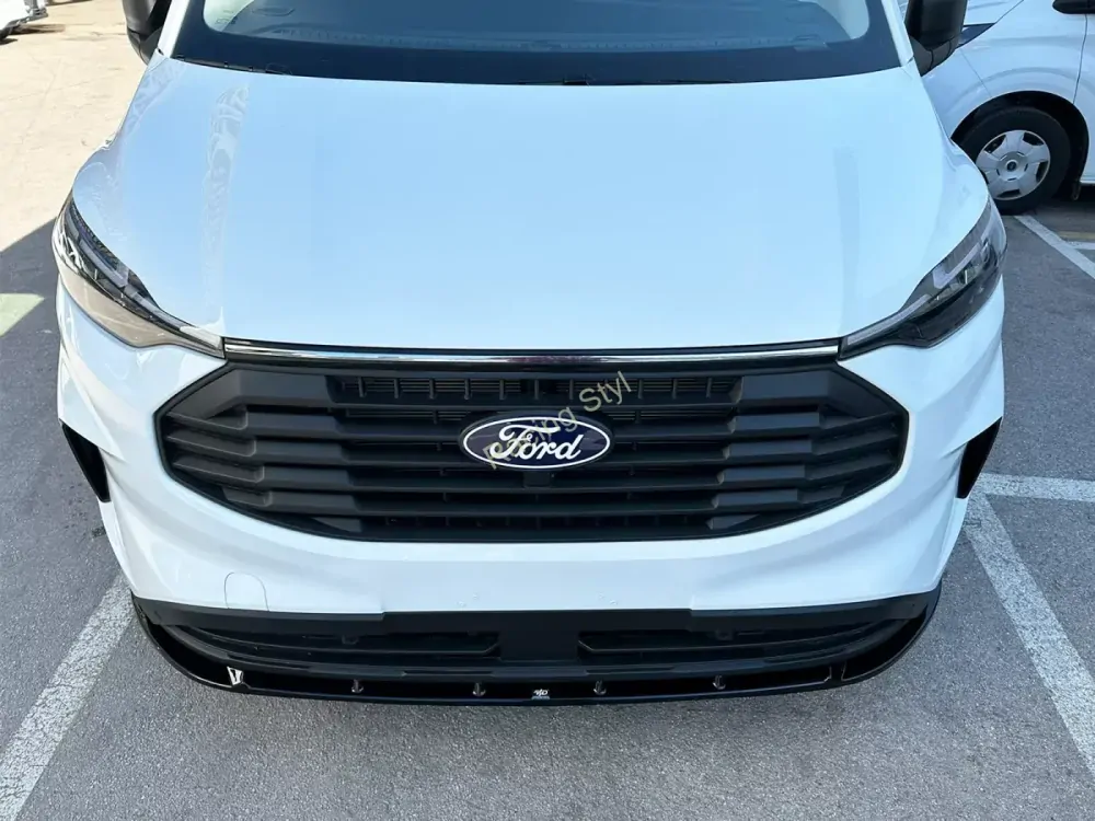 Ford Transit Custom 2023- přední spoiler lipa Glossy Black MD Design Lesk.
