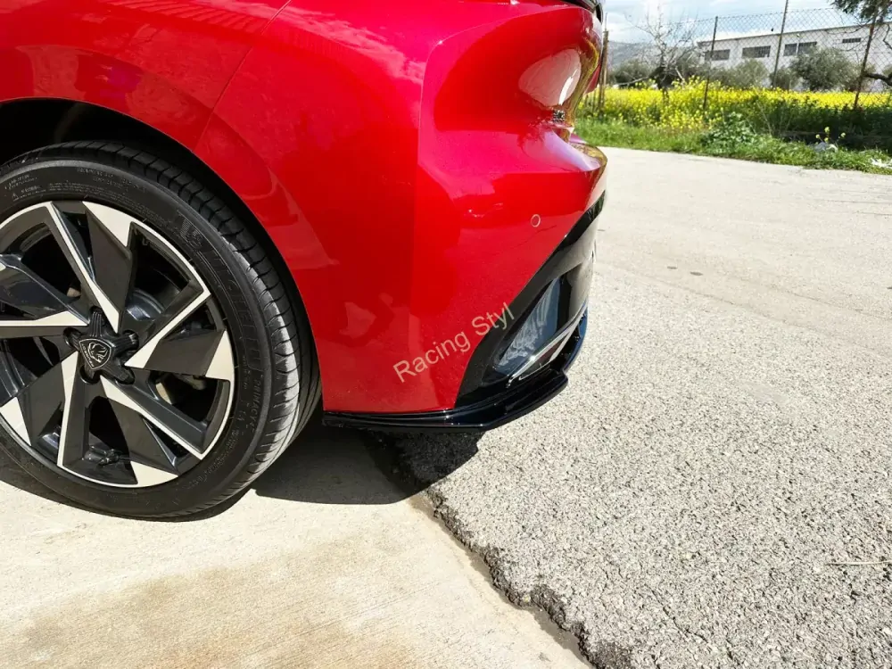 Peugeot 308 spoiler pod zadní nárazník Glossy Black MD Design Lesk.