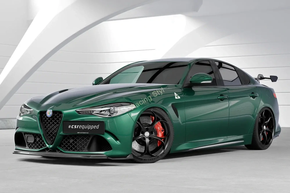 Alfa Romeo Giulia typ 952 kryty na zadní boční okna Glossy Black CSR Lesk.